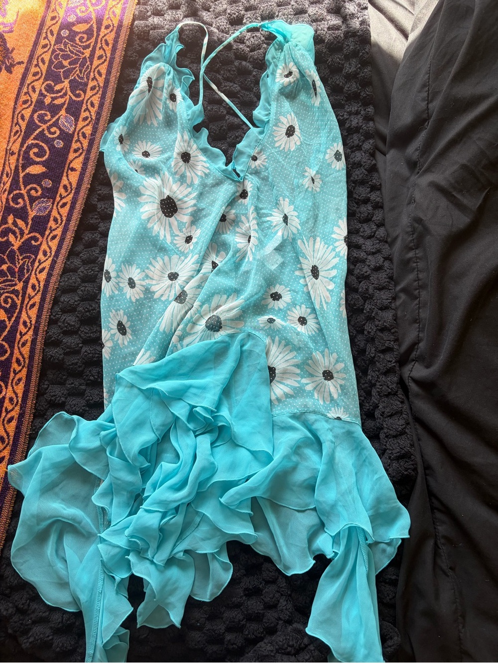 Victoria's Secret Turquoise Flower Polka Dot Slip Dress - Picture 4 of 10
